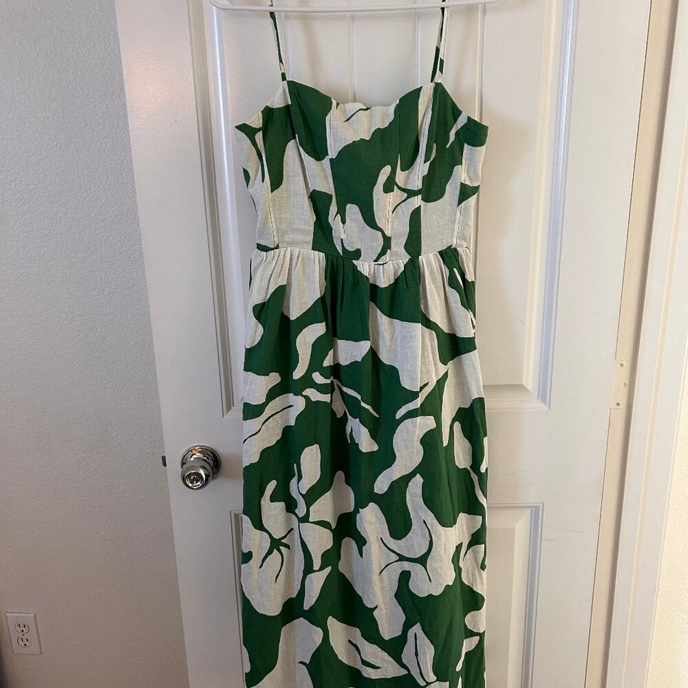 NWT H&M Linen Blend Fit & Flare Dress with Spaghetti Straps